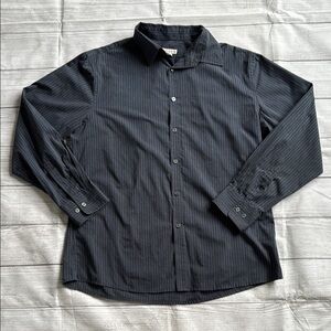 Merona Gray and Blue Casual Button Down Shirt Relaxed Fit